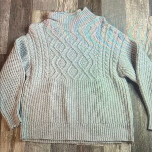 a new day Cable Knit Turtleneck Sweater - Gray